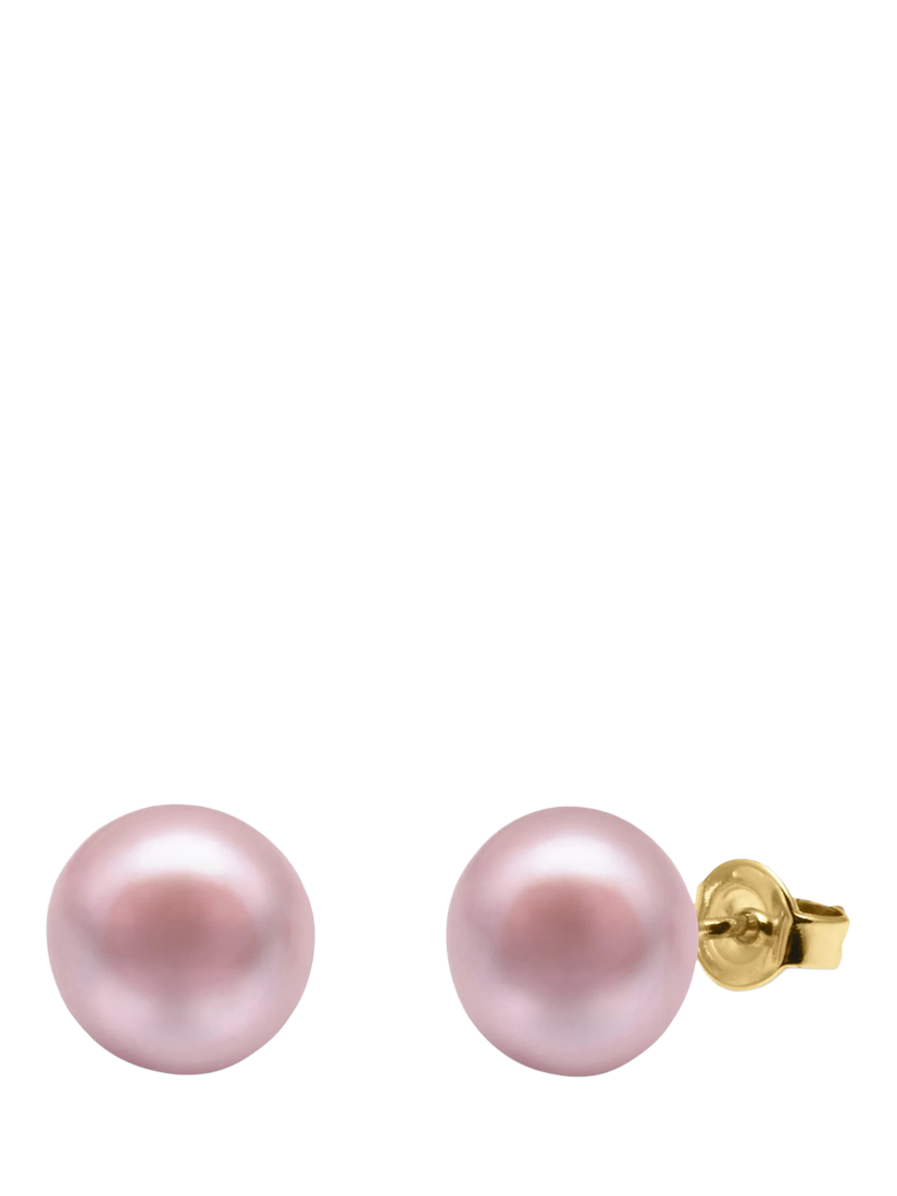Product image 1 of 3, which shows E.W Adams 9ct Gold Freshwater Pearl Stud Earrings, Pink