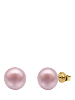 E.W Adams 9ct Gold Freshwater Pearl Stud Earrings, Pink