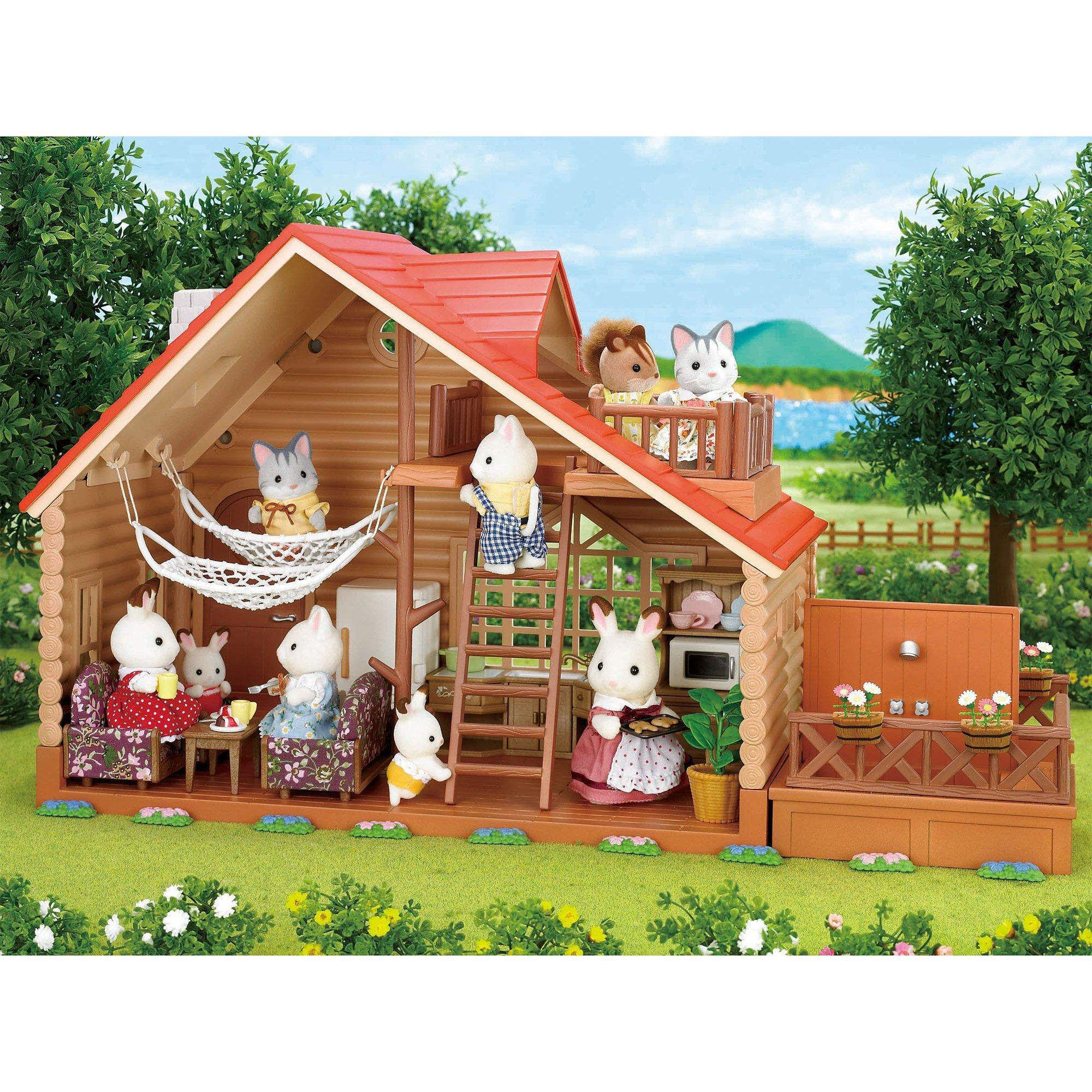 Sylvanian Families Treehouse and Log Cabin