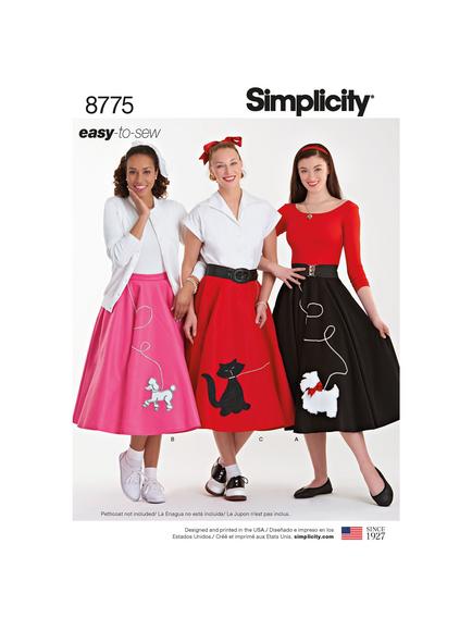 Simplicity Misses' 1950s Rockabilly Costumes, 8775, 