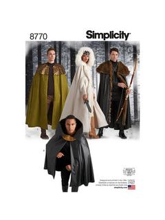 Simplicity Fantasy Capes Sewing Pattern, 8770, One Size