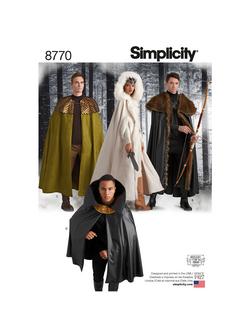 Simplicity Fantasy Capes Sewing Pattern, 8770, One Size, 