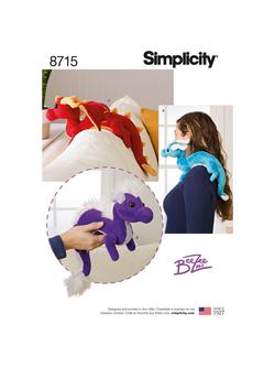 Simplicity Stuffed Toy Dragons Sewing Pattern, 8715, 