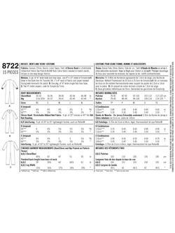 Simplicity Misses' Men's Teen's Costume Sewing Pattern, 8722, XS-XL - view 2, 