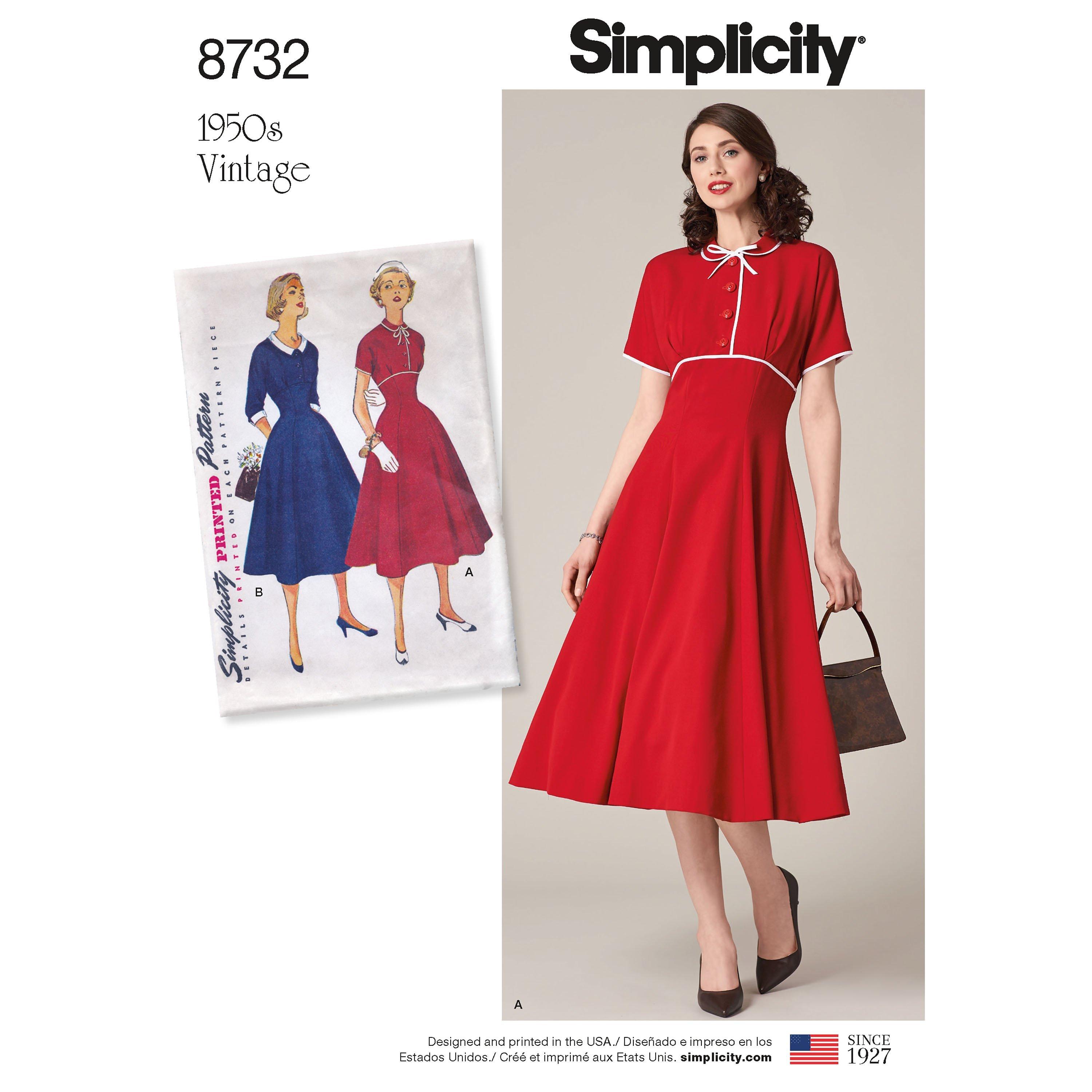 Simplicity Misses' Vintage 1950's Dress Pattern, 8732