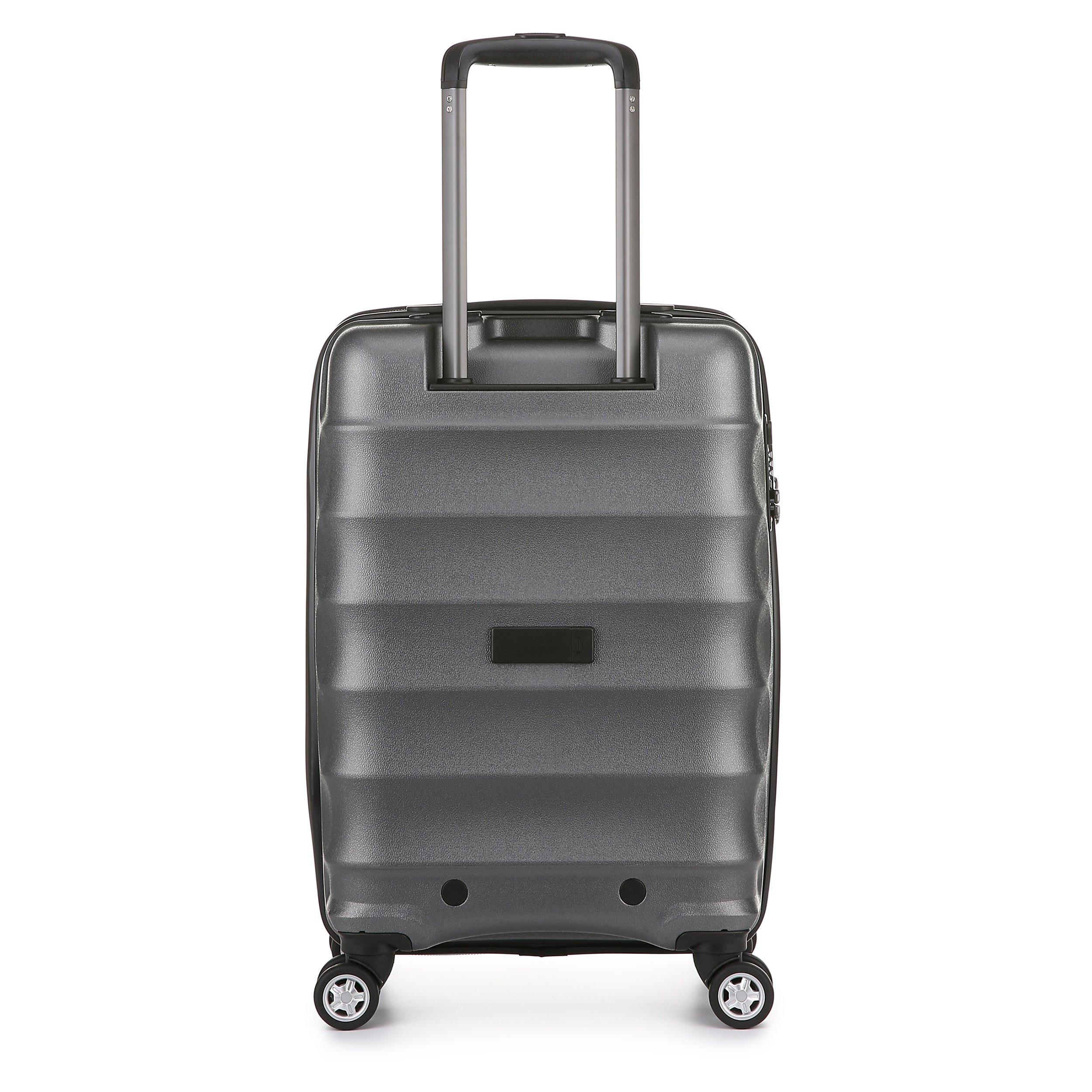 Antler Juno Metallic 4 Wheel 56cm Cabin Suitcase Charcoal