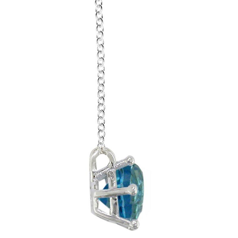 Product image 2 of 4, which shows E.W Adams 9ct Gold Round Pendant Necklace, Blue Topaz