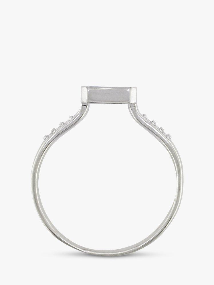 Product image 2 of 4, which shows E.W Adams 9ct White Gold Diamond and Topaz Cocktail Ring, N