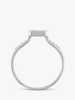 E.W Adams 9ct White Gold Diamond and Topaz Cocktail Ring, N - view 2, Blue