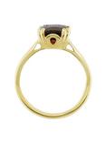 E.W Adams 9ct Gold Cushion Cocktail Ring, Garnet