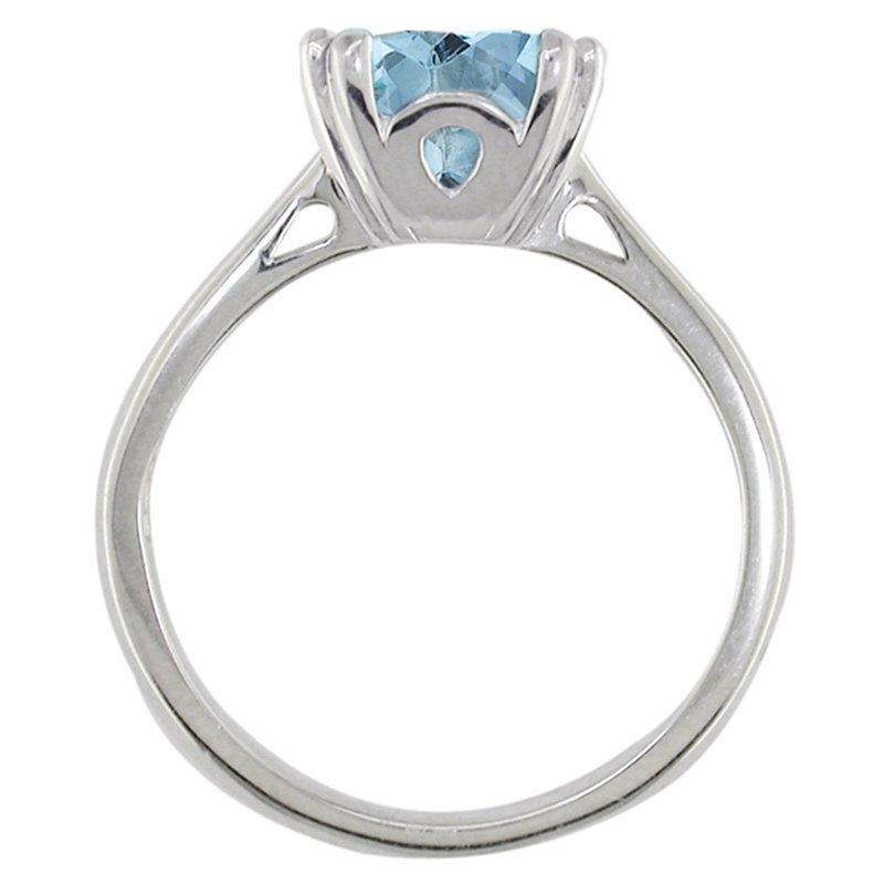 Product image 2 of 4, which shows E.W Adams 9ct Gold Cushion Cocktail Ring, Aquamarine