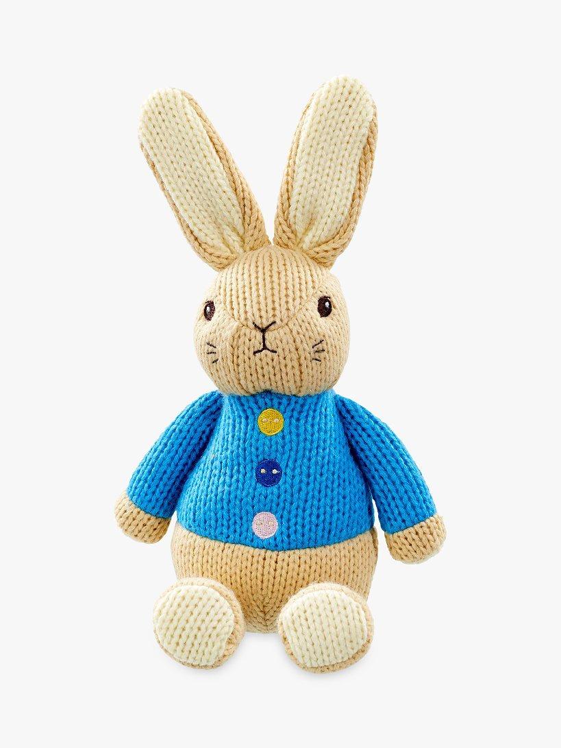 Peter Rabbit Knitted Flopsy Bunny Rabbit Soft Toy, Blue