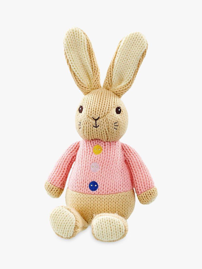 Peter Rabbit Knitted Flopsy Bunny Rabbit Soft Toy, Pink