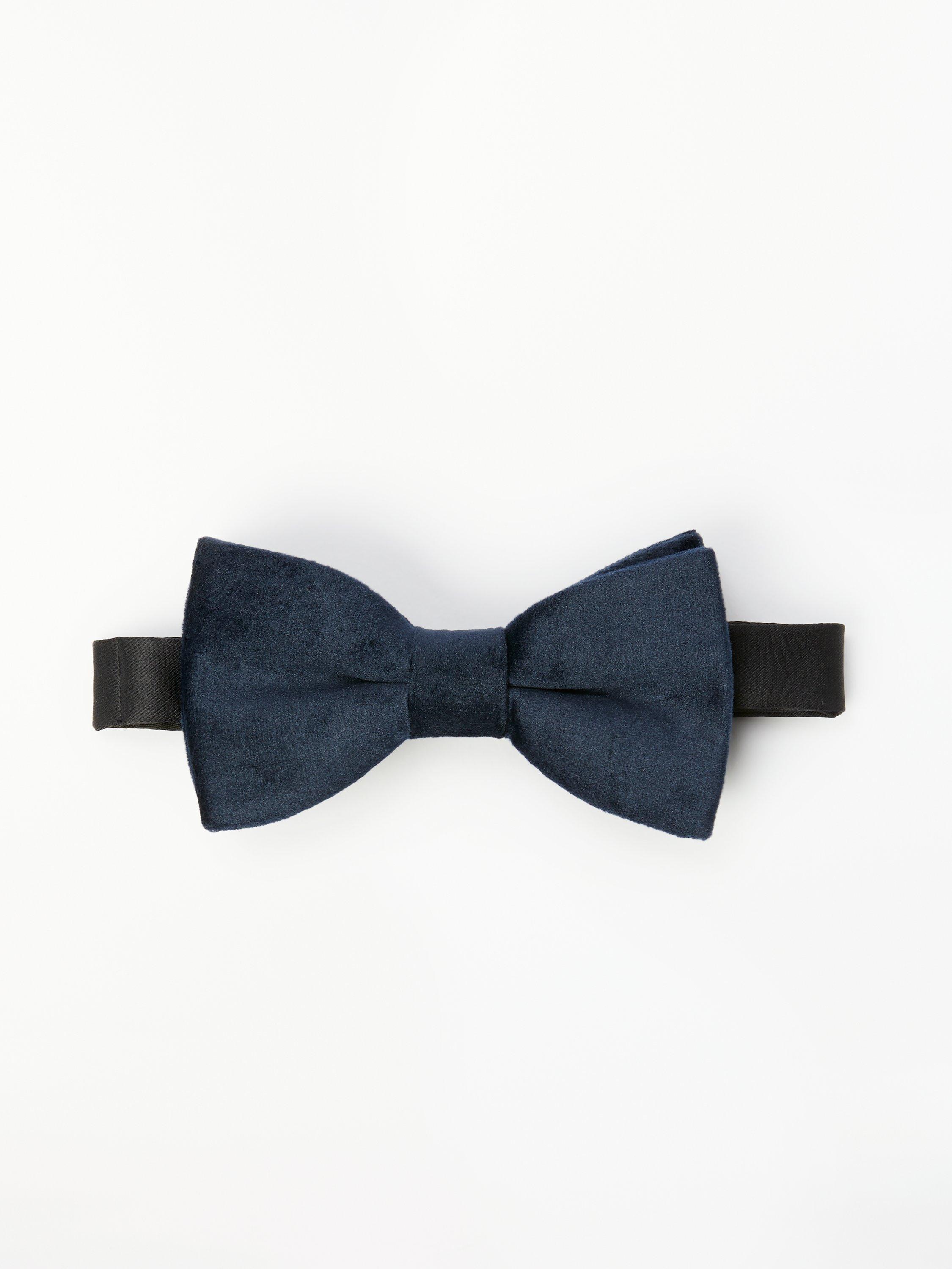 John Lewis & Partners Velvet Ready Tied Bow Tie, Navy