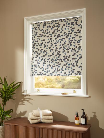 John Lewis Helmsley Blackout/Thermal Roller Blind, Dark Blue - view 2, Dark Blue
