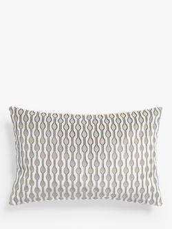 John Lewis Revina Teardrop Velvet Cushion, White