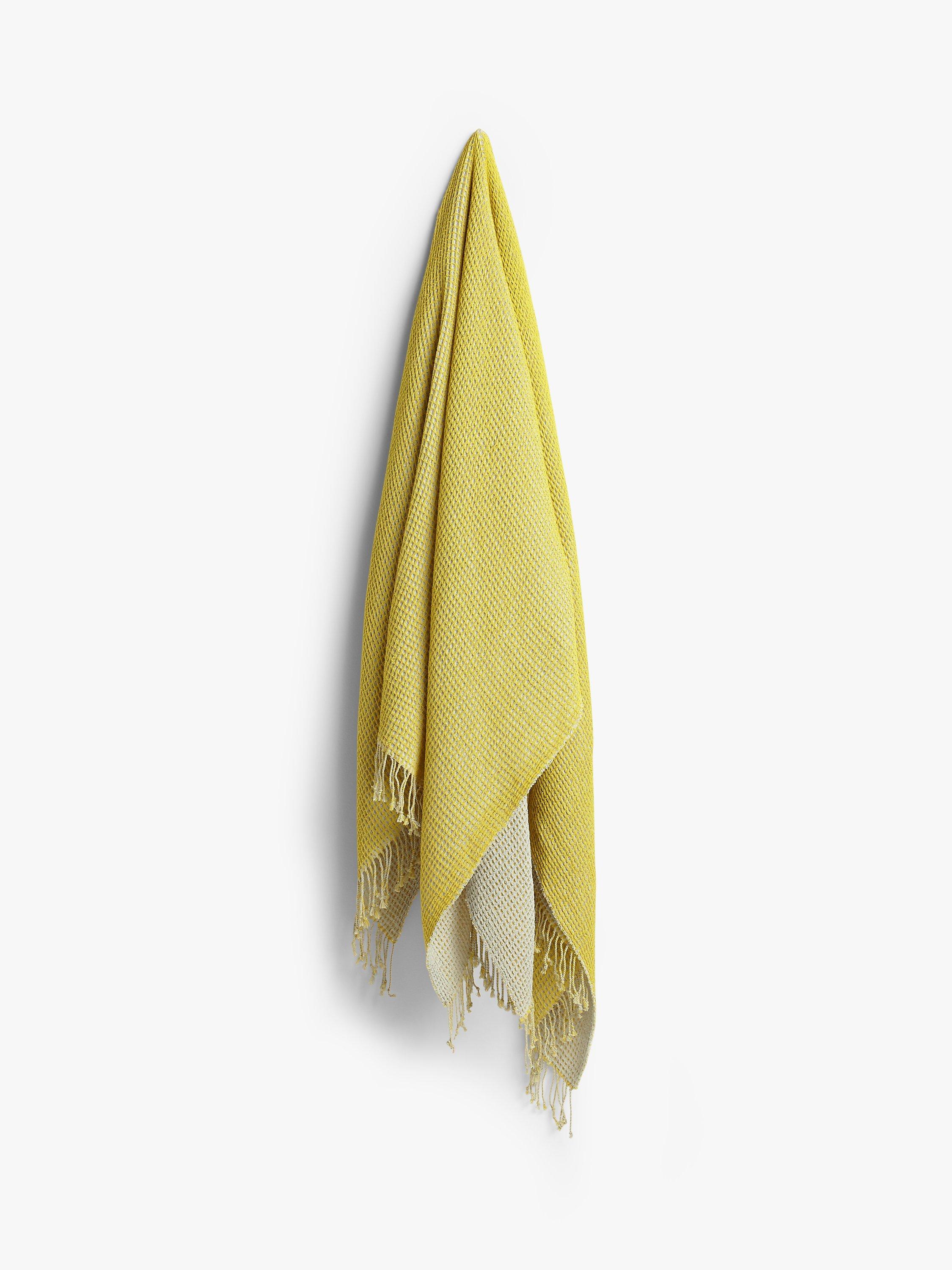 John Lewis & Partners Waffle Throw, Citrine
