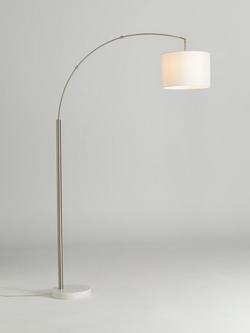 John Lewis Angus Arched Floor Lamp, Brushed Steel, Brushed Steel