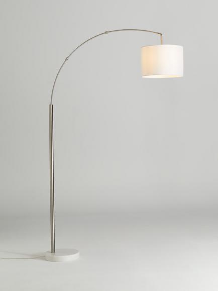 John Lewis Angus Arched Floor Lamp, Silver