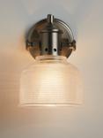 John Lewis Ezra Prismatic Glass Wall Light, Brushed Pewter