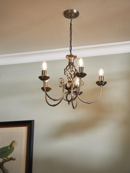 John Lewis Malik Chandelier Ceiling Light - view 2, Nickel