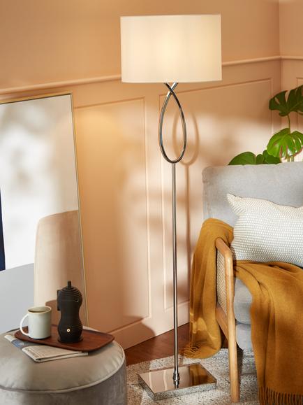 John Lewis Tom Floor Lamp, Chrome - view 2, Chrome