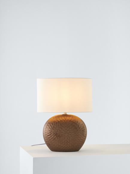 John Lewis Alexander Ceramic Table Lamp, Matt Pewter