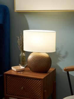 John Lewis Alexander Ceramic Table Lamp - view 2, Matt Pewter