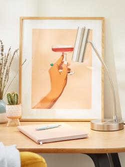John Lewis Oliver LED Desk Lamp - view 2, Satin Nickel