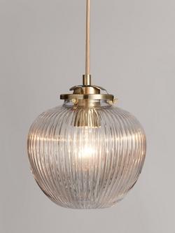 John Lewis Henry Small Glass Ceiling Light, Brass, Brass