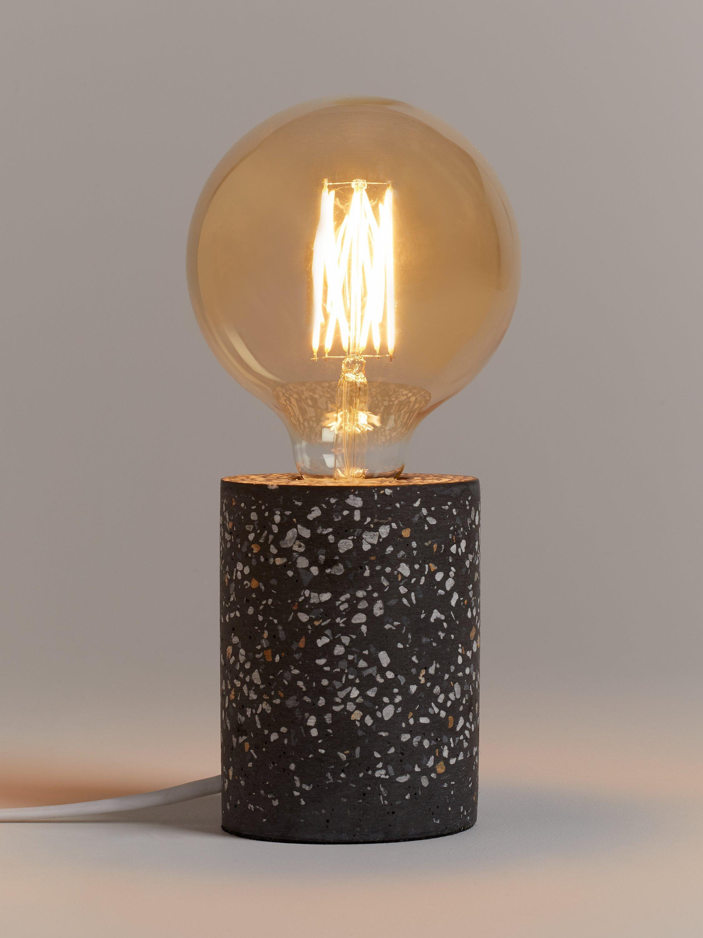 John Lewis Terrazzo Bulbholder Table Lamp, Steel Grey