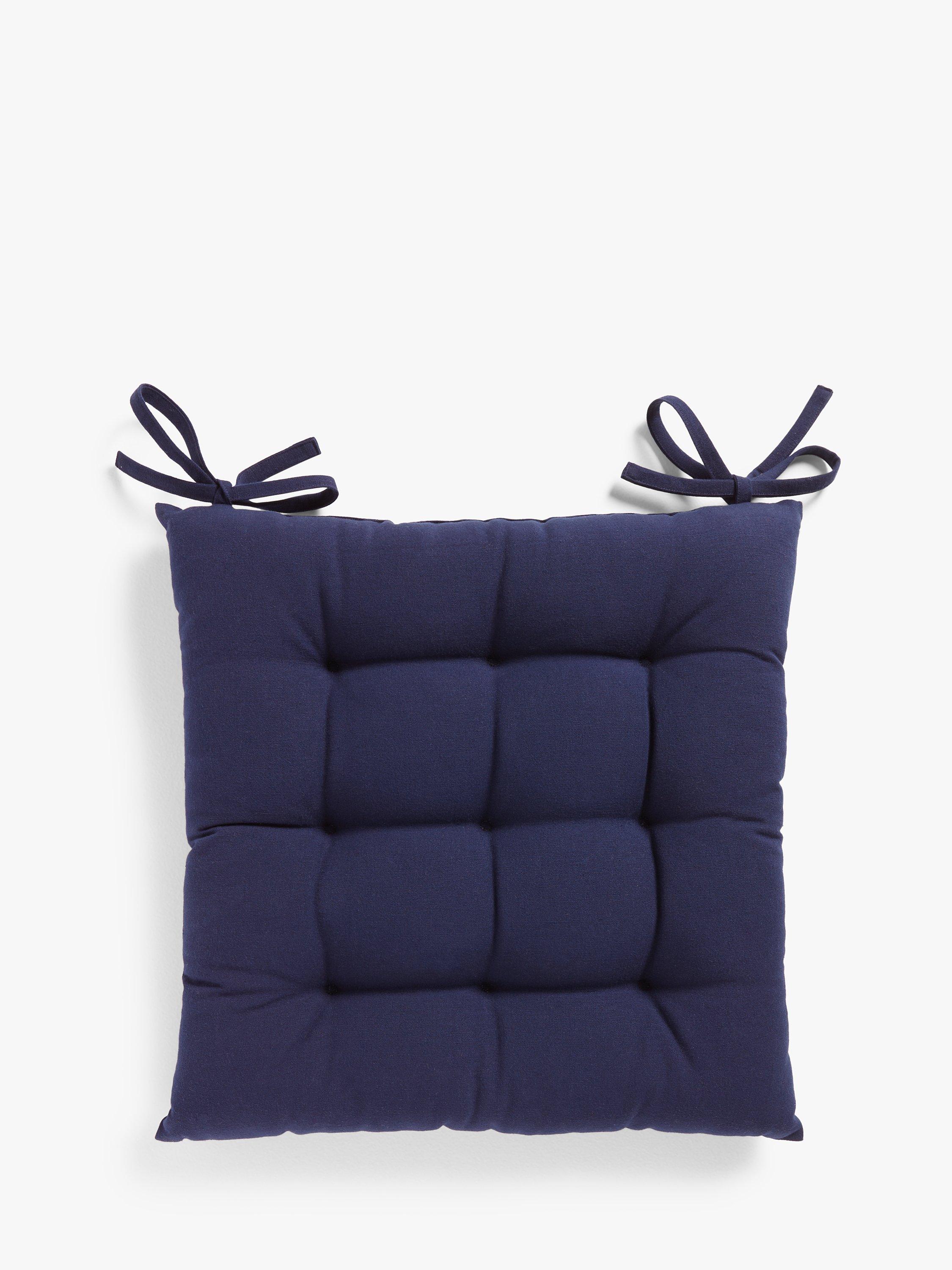 John Lewis ANYDAY Plain Seat Pad Navy