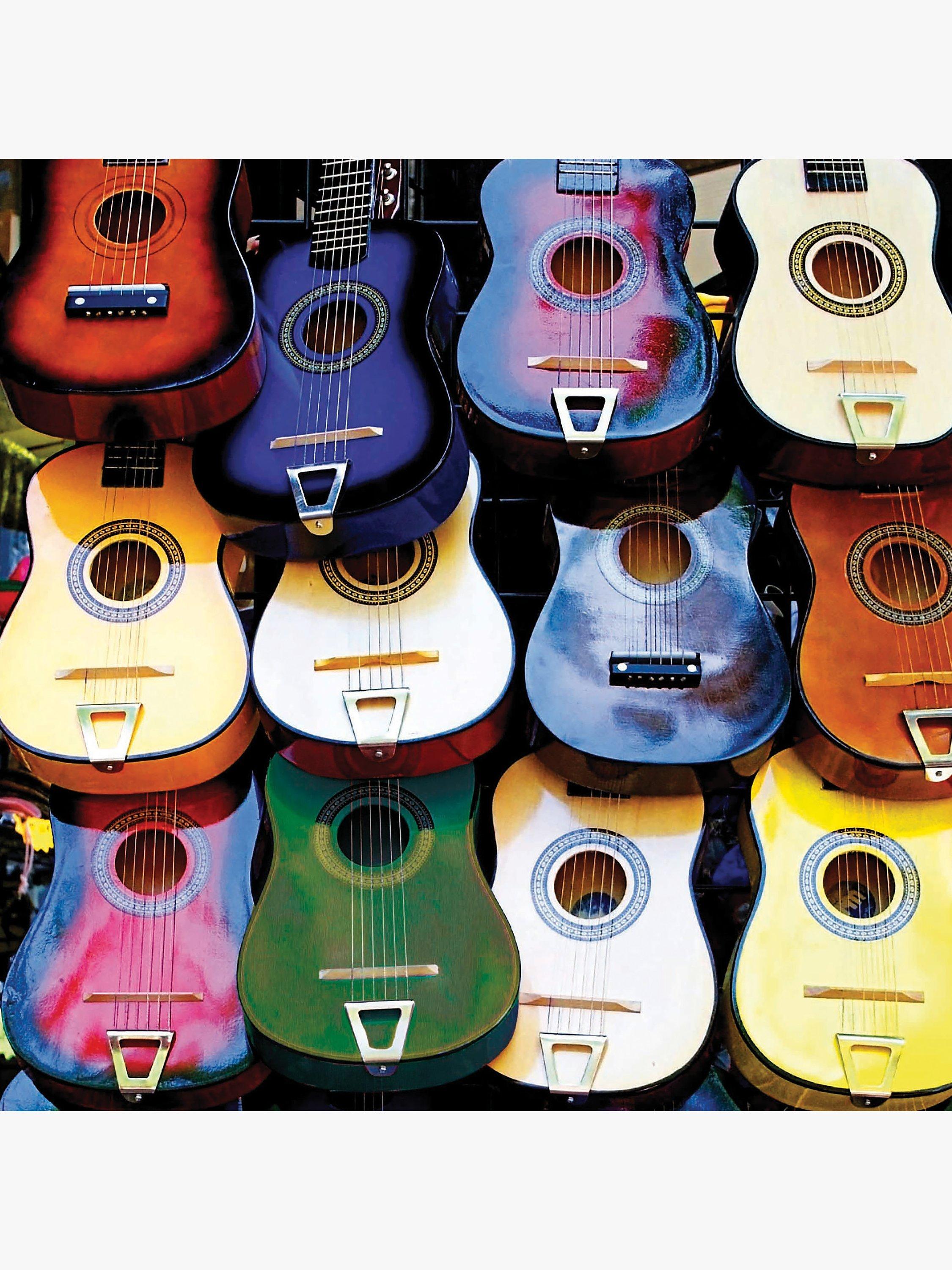 Woodmansterne Hanging Coloured Guitars Birthday Card