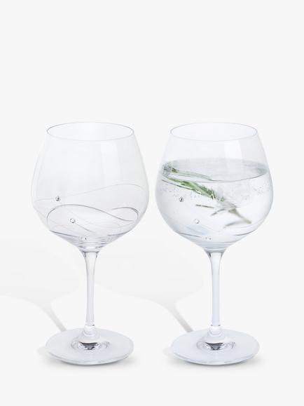 Dartington Crystal Glitz Gin and Tonic Copa Glass, 610ml, Set of 2 - view 2, Clear