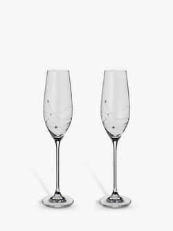 Dartington Crystal Glitz Champagne Flutes, 210ml, Set of 2, Clear