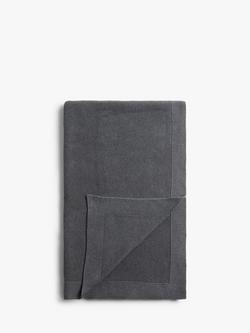 John Lewis Rye Plain Knit Throw, Steel Marl