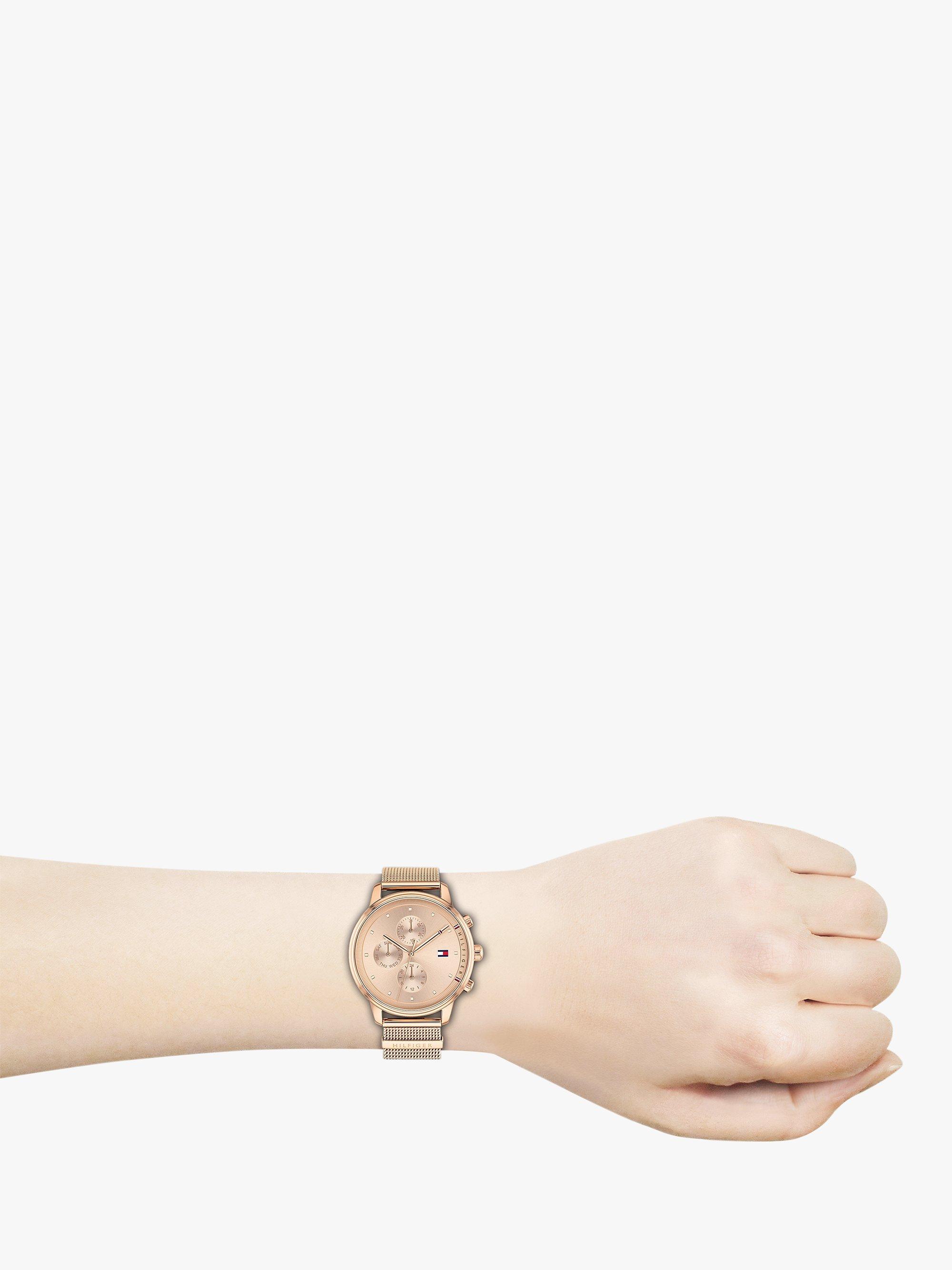 Tommy Hilfiger 1781907 Women's Chronograph Mesh Bracelet Strap Watch ...