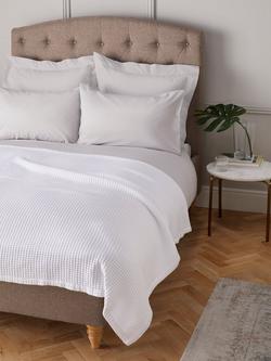 John Lewis Washed Waffle Bedspread - view 2, White