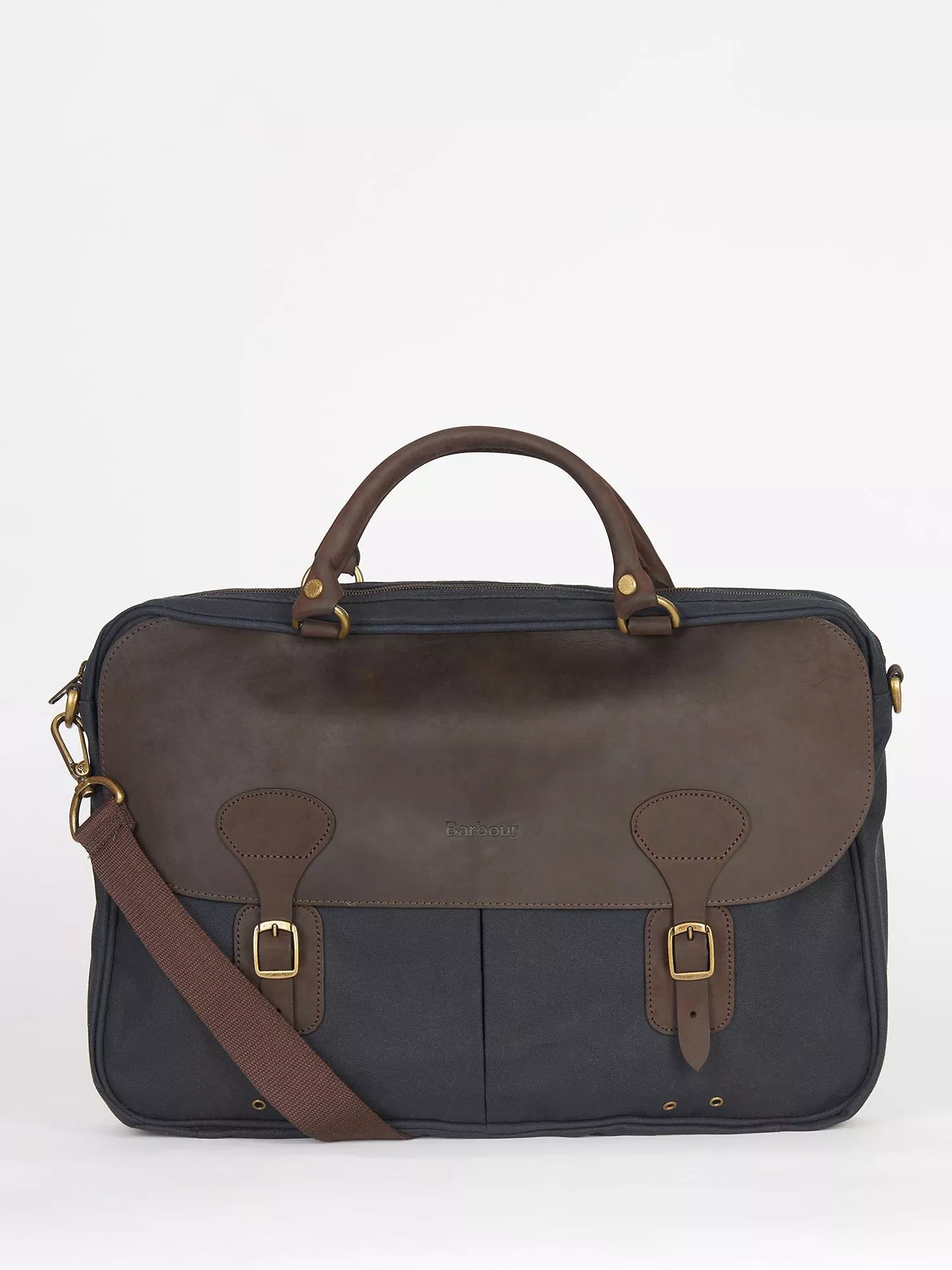 Barbour Waxed Cotton Briefcase Navy