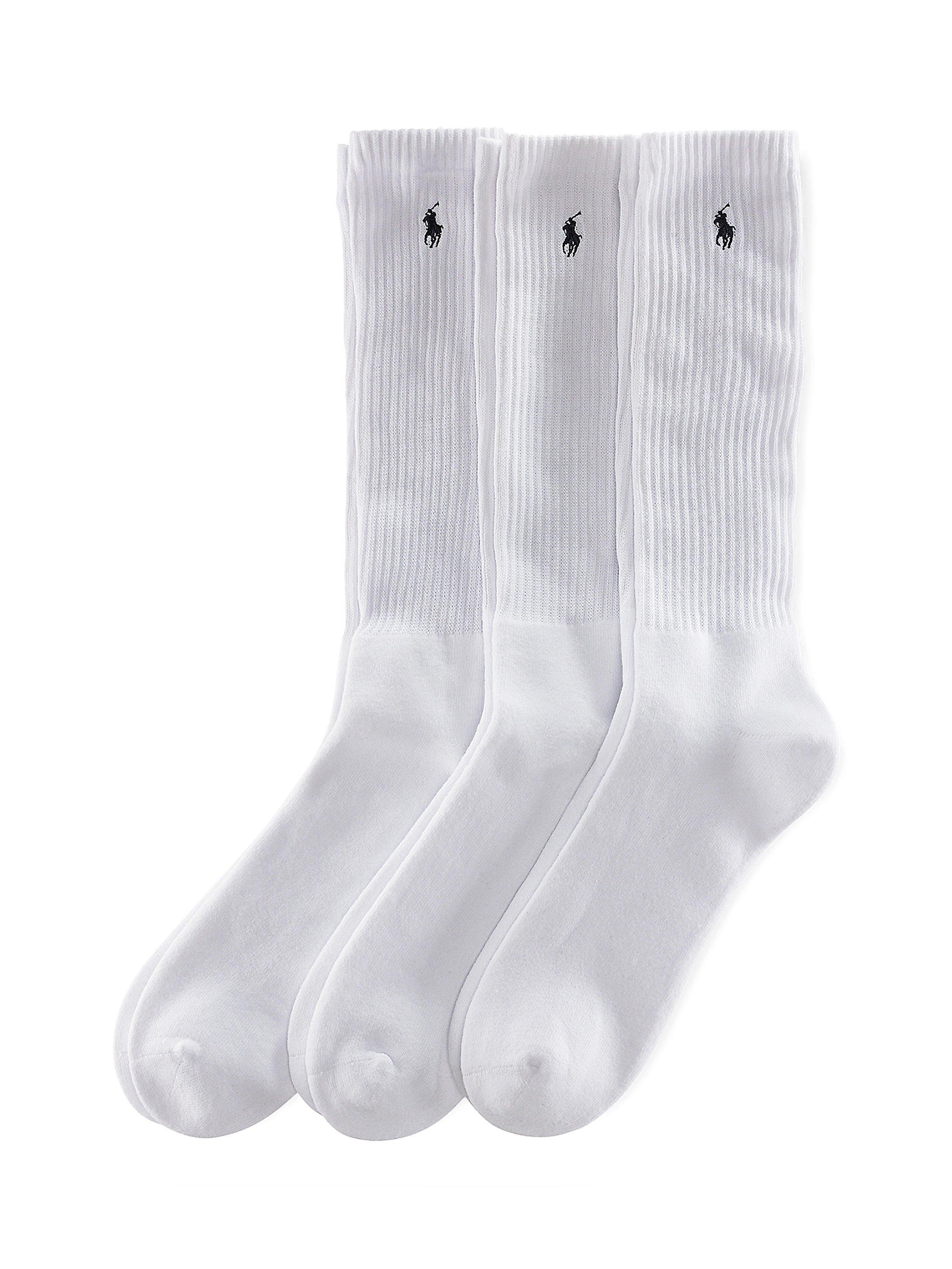 Product image 1 of 2, which shows Polo Ralph Lauren Sports Socks, Pack of 3, One Size, White