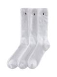 Polo Ralph Lauren Sports Socks, Pack of 3, One Size, White