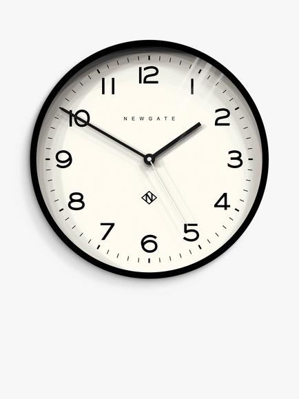 Newgate Clocks Echo Number Three Analogue Wall Clock, 37cm, Black