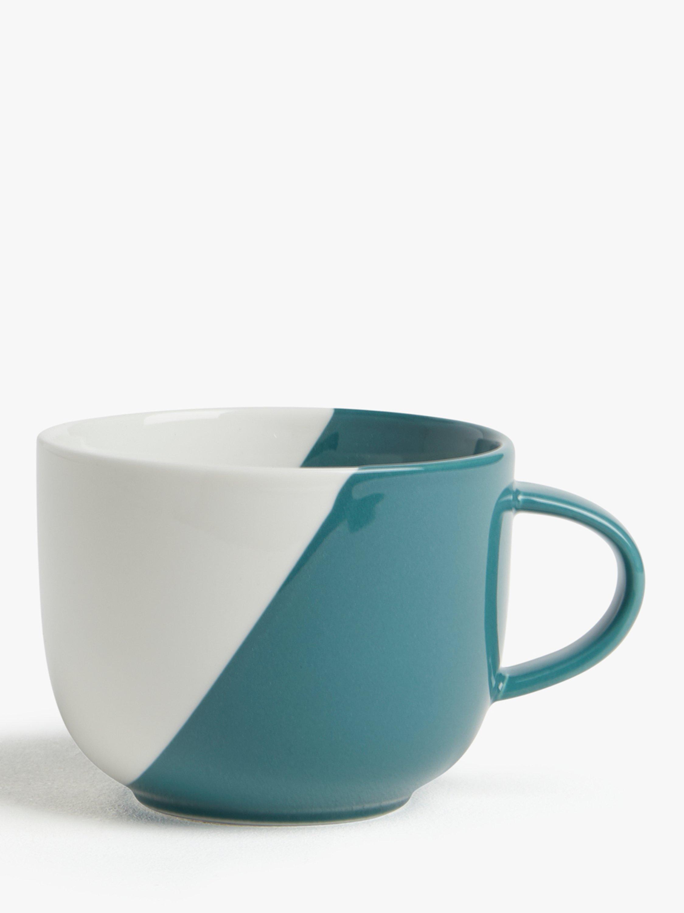 John Lewis & Partners Dipped Cappuccino Mug, Blue/White, 500ml