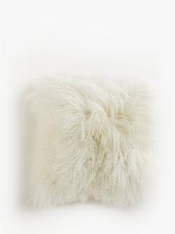 John Lewis Mongolian Sheepskin Cushion, White