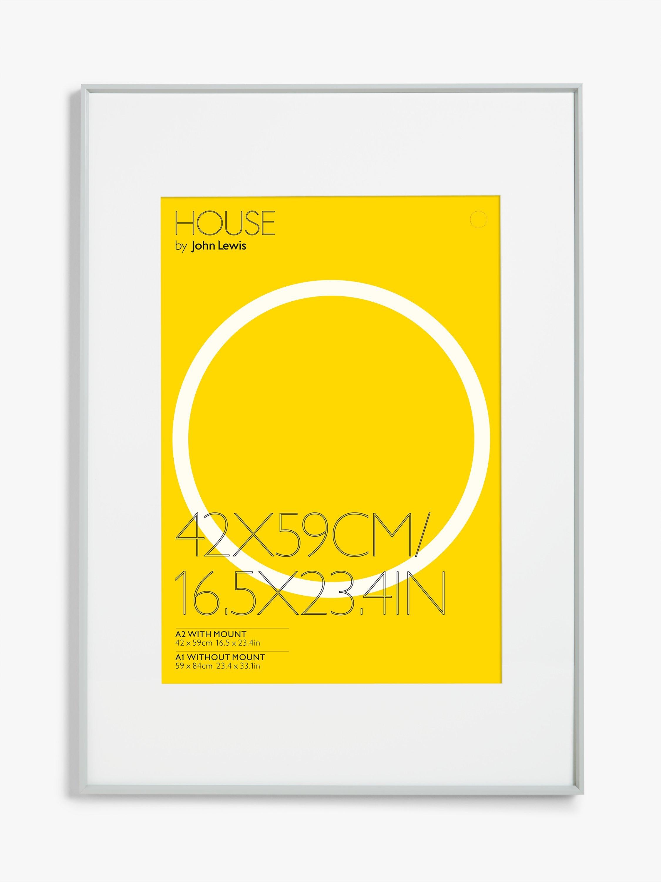 House by John Lewis Aluminium/Acrylic Photo Frame, A1 with A2 Mount, Grey