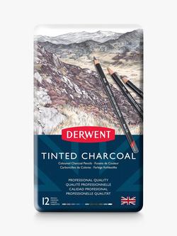 Derwent Tinted Charcoal Pencils Tin, Set of 12, Multi