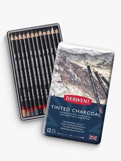 Derwent Tinted Charcoal Pencils Tin, Set of 12 - view 2, Multi