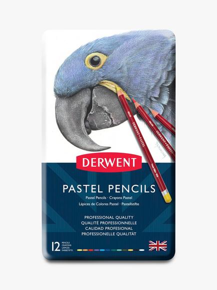 Derwent Pastel Pencils Tin, Set of 12 - view 2, Multi