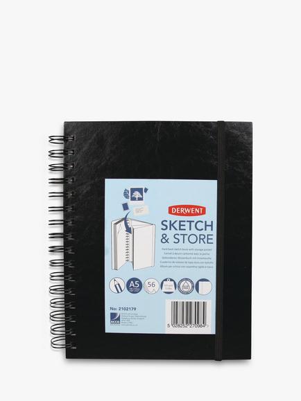 Derwent A5 Sketch & Store Wire Bound Notepad, Multi
