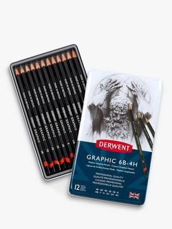 Derwent Medium Graphic Pencils, Set of 12 - view 2, Multi
